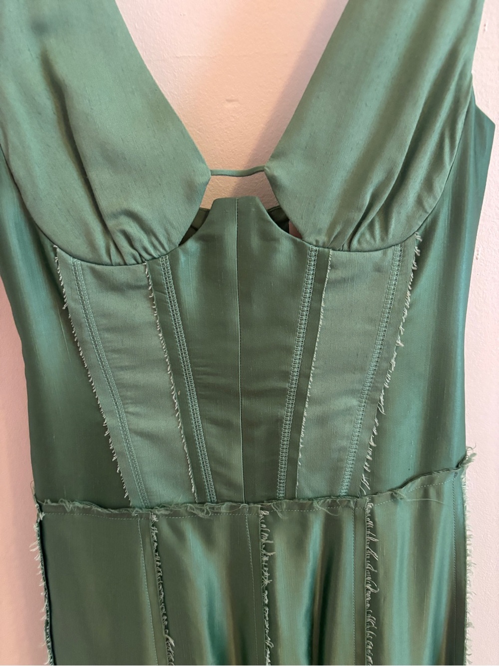 Miista Green Leonora Corset Mid-length Dress - Picture 2 of 7